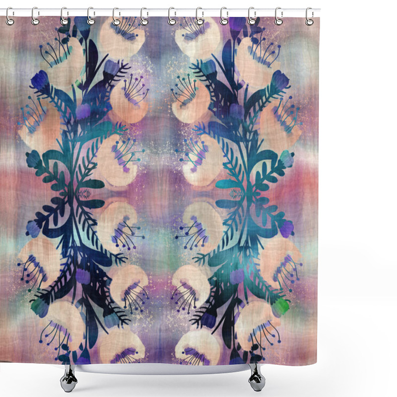 Personality  Seamless Abstract Ornate Pattern Design In Colour Shower Curtains