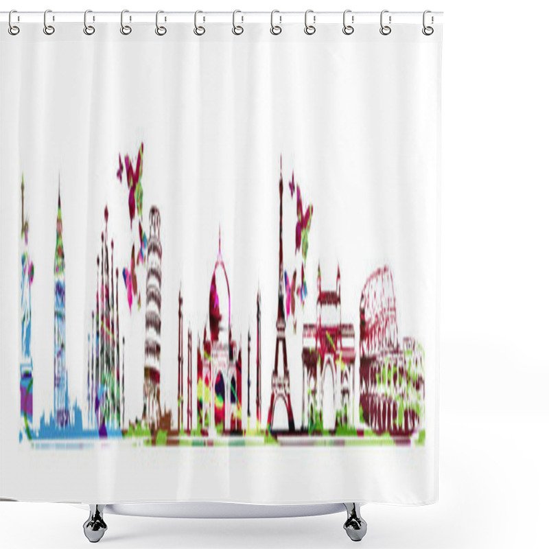 Personality  Travel And Tourism Background Shower Curtains