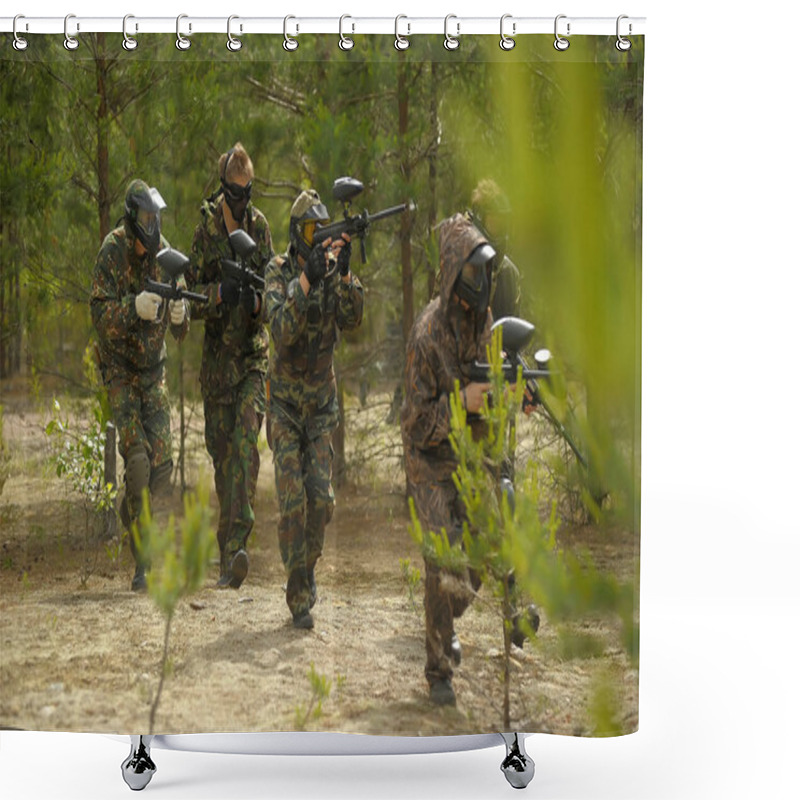 Personality  T Open-air Paintball Tournament At The End Of Summer In Nature,  Shower Curtains