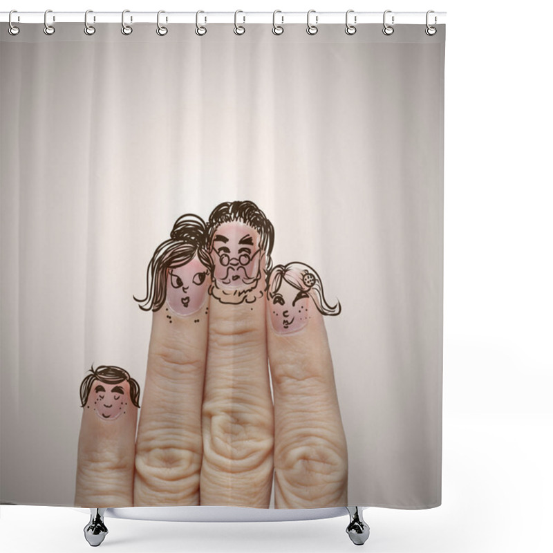 Personality  Happy Finger Family Shower Curtains