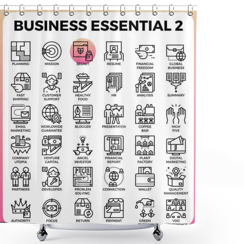 Personality  Business Essential Icons Shower Curtains