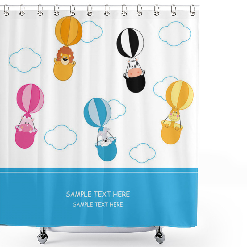 Personality  Balloon Flying Animals Shower Curtains