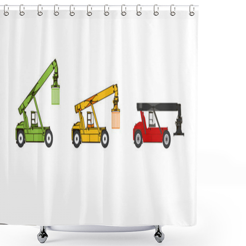 Personality  Detailed Reach Stacker Vector Illustration Shower Curtains