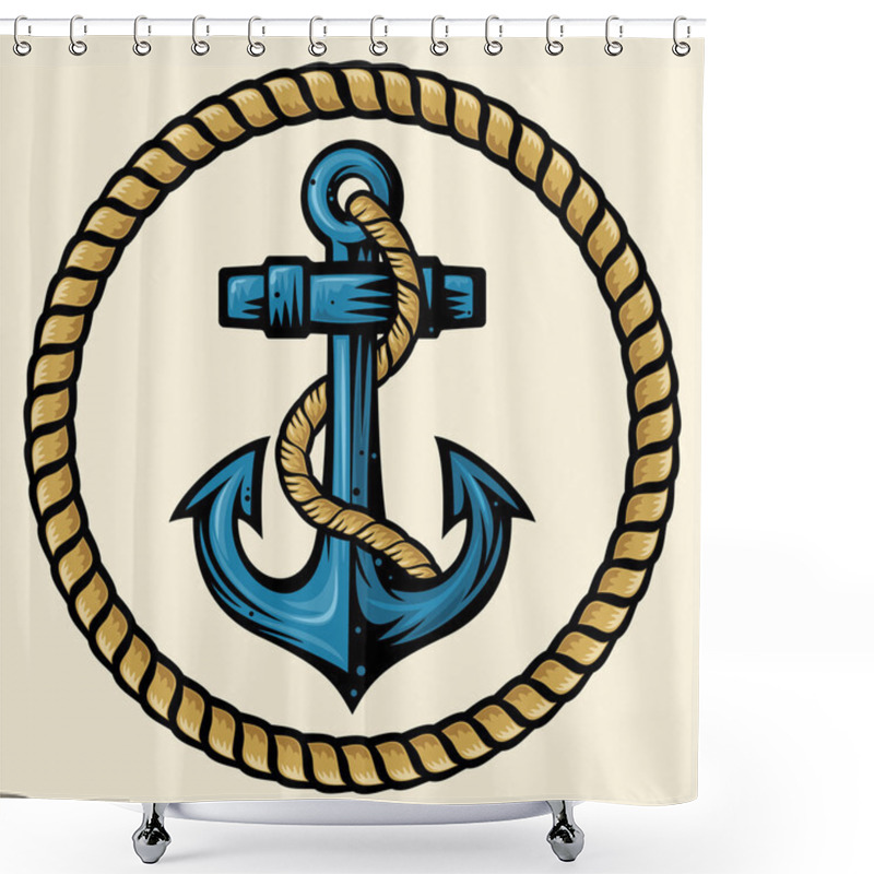 Personality  Anchor And Rope Design Shower Curtains