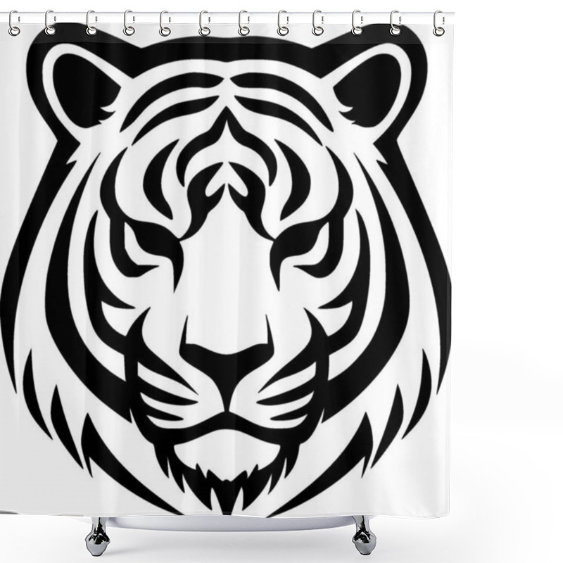 Personality  Tiger - Minimalist And Simple Silhouette - Vector Illustration Shower Curtains