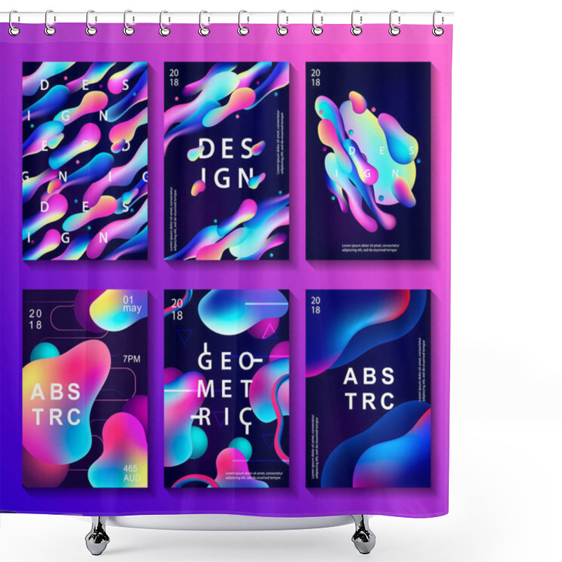 Personality  Set Of Creative Design Posters Shower Curtains