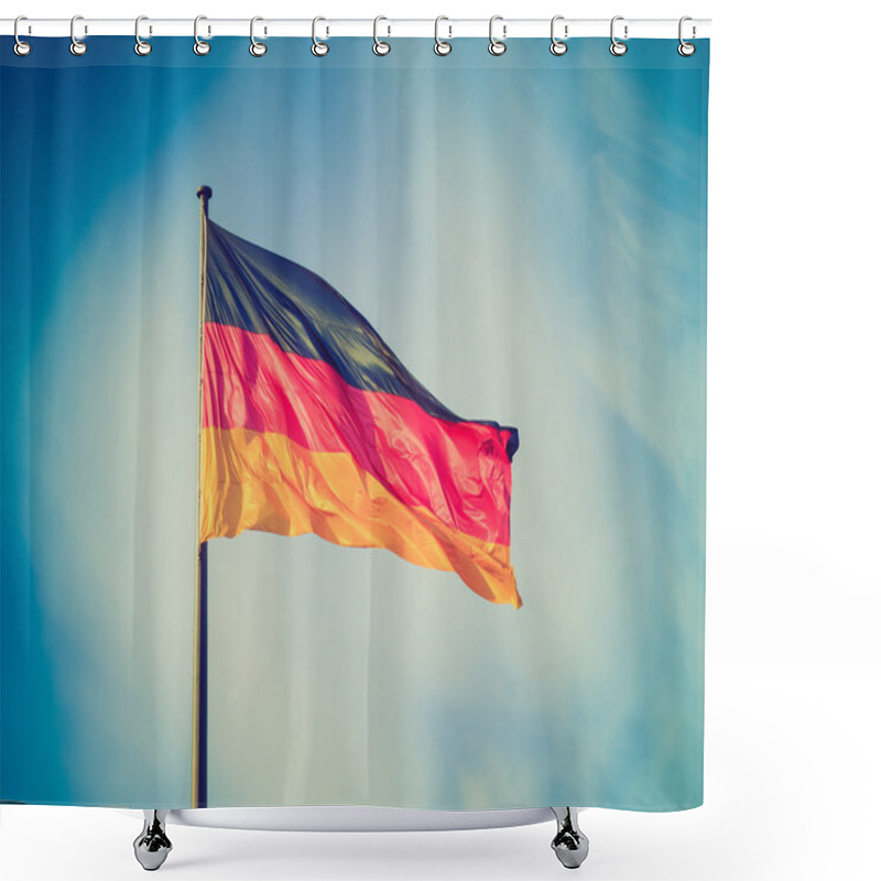 Personality  Retro Look German Flag Shower Curtains