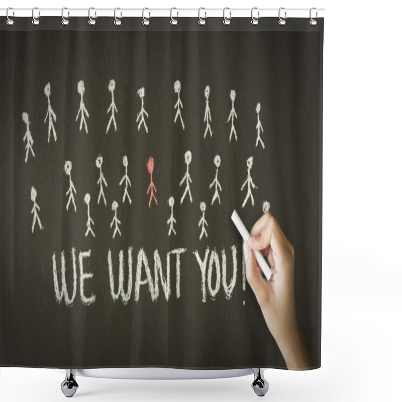 Personality  We Want You Chalk Drawing Shower Curtains