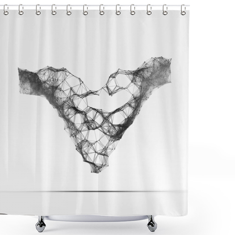 Personality  Connection Structure. Wireframe Vector Illustration. Shower Curtains