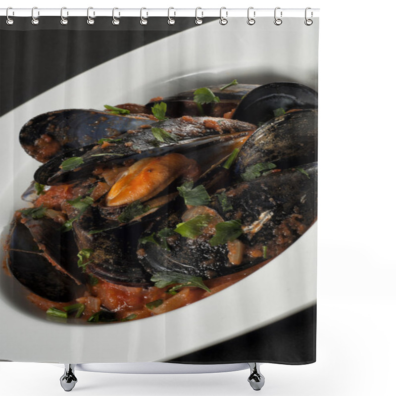 Personality  Mussels With Seafood Shower Curtains