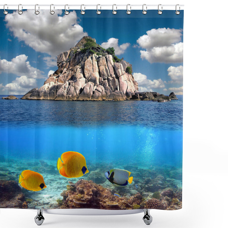 Personality  Tropical Paradise And Corals On A Reef Top Shower Curtains