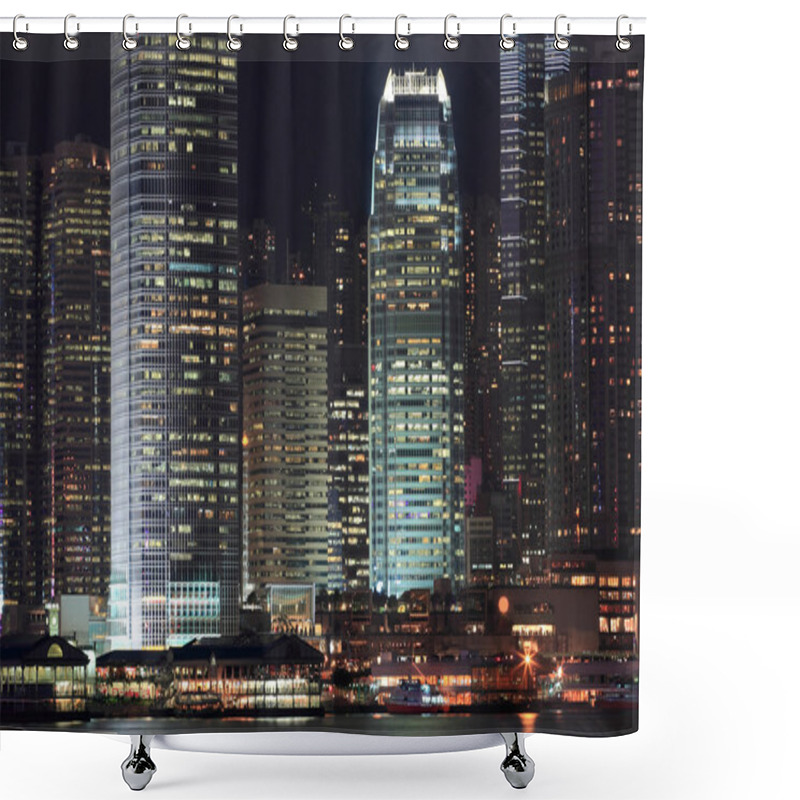 Personality  Business Buildings At Night Shower Curtains