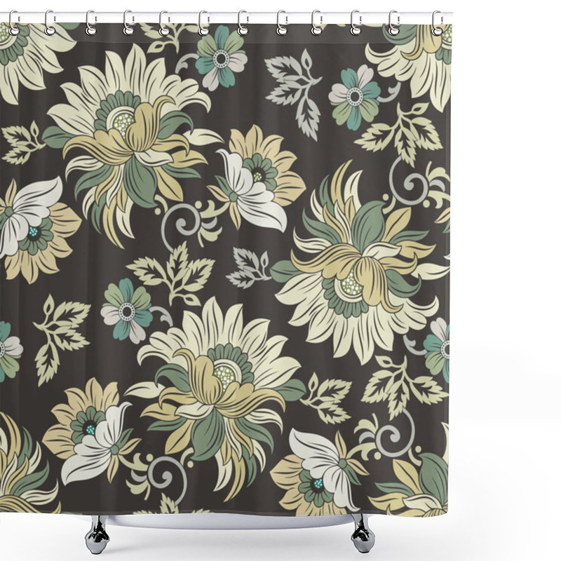 Personality  Seamless Textile Floral Pattern Design Shower Curtains