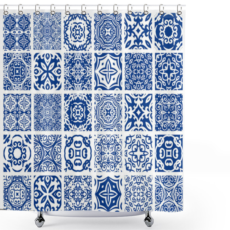 Personality  Tiles Patterns Set Shower Curtains