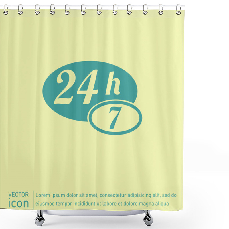 Personality  24 Hours, 7 Days Icon Shower Curtains