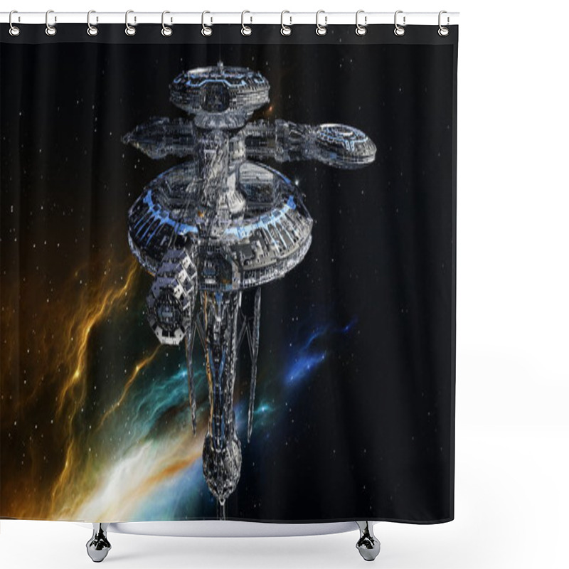 Personality  Space Station Shower Curtains