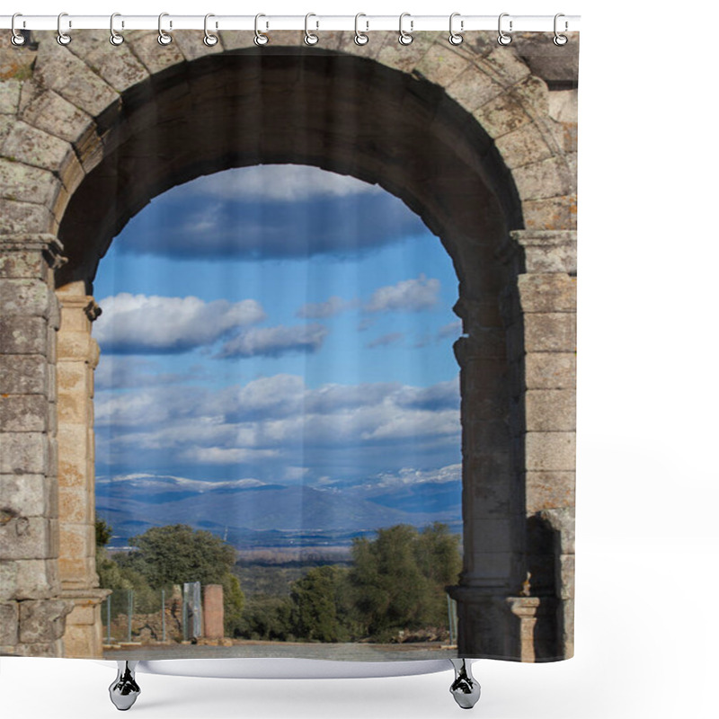 Personality  Tetrapylon Gate Of Caparra, Roman City, Caceres, Extremadura, Spain Shower Curtains