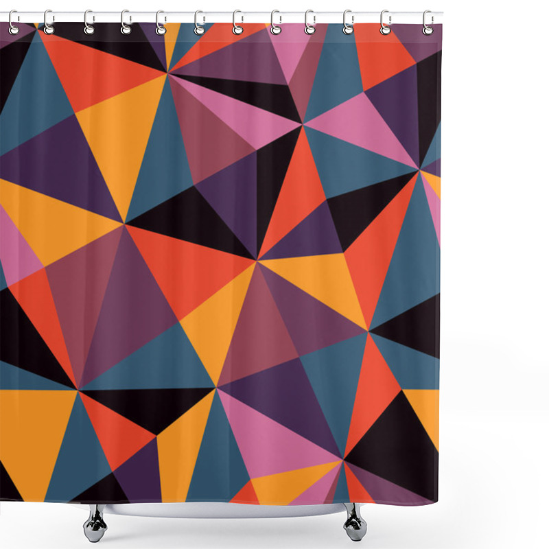 Personality  Seamless Texture With Triangles, Mosaic Endless Pattern. That Sq Shower Curtains