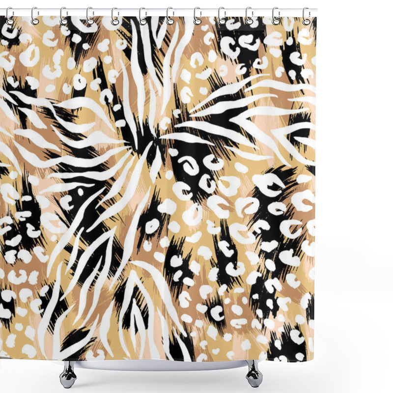 Personality  Abstract Repeating Animal Pattern. Vector Seamless Background. Shower Curtains