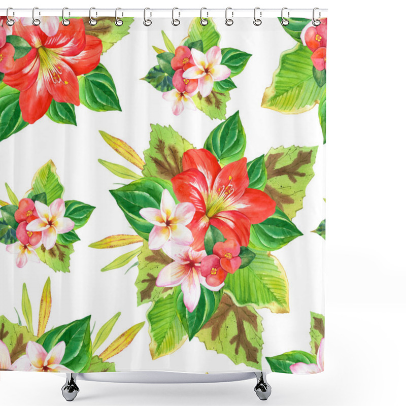 Personality  Seamless Background With Tropical Flowers.  Shower Curtains