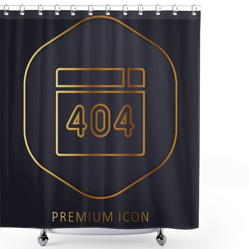 Personality  404 Error Golden Line Premium Logo Or Icon Shower Curtains