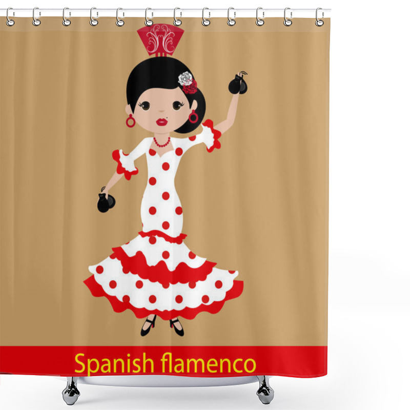 Personality  Flamenco Woman Playing The Castanets Shower Curtains