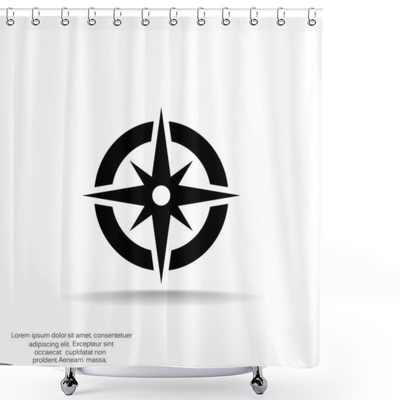 Personality  Compass Web Icon With Wind Rose Shower Curtains