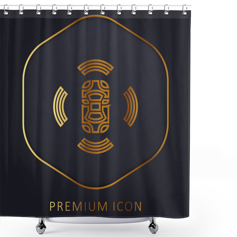 Personality  3d Sensor Golden Line Premium Logo Or Icon Shower Curtains