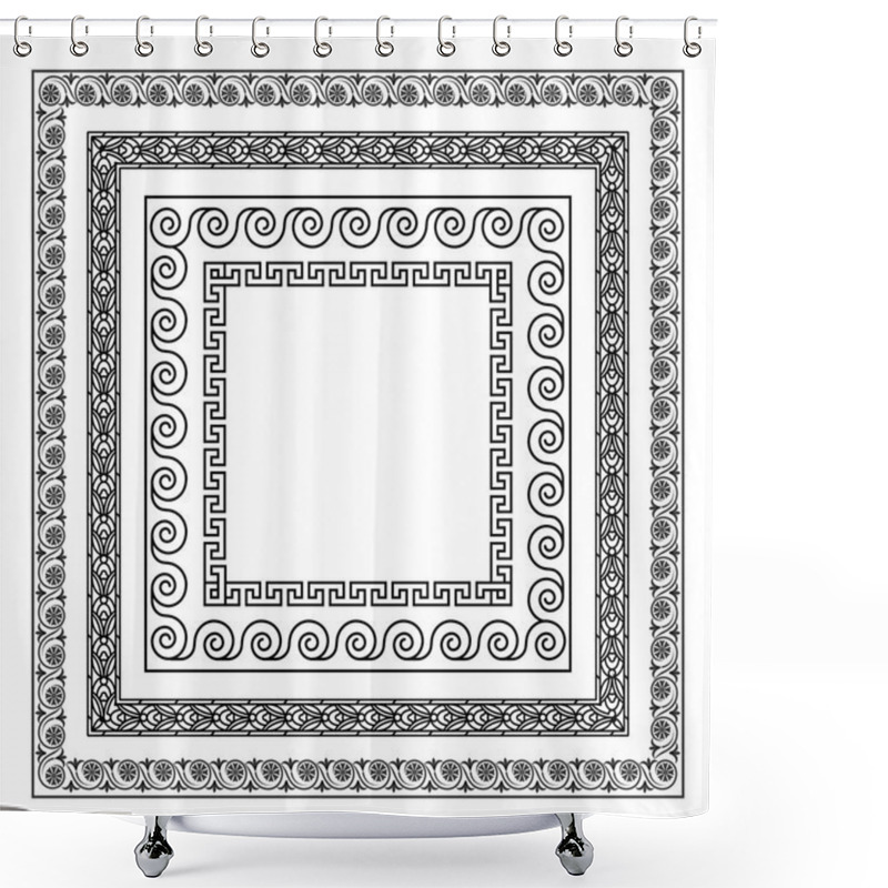 Personality  Greek Ornament. Frames In Antique Style.  Shower Curtains