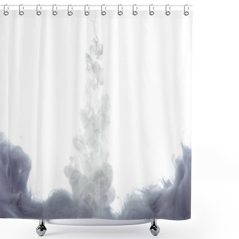 Personality  Monochromatic Grey Paint Splash, Isolated On White Shower Curtains