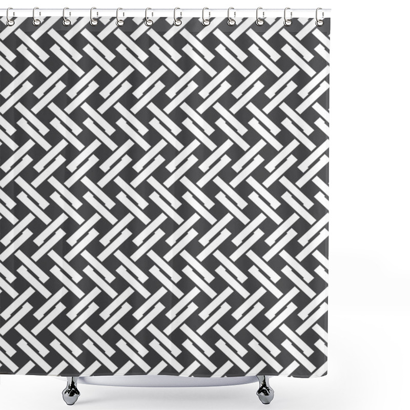 Personality  Seamless Pattern Of Intersecting Polygonal Line Shower Curtains