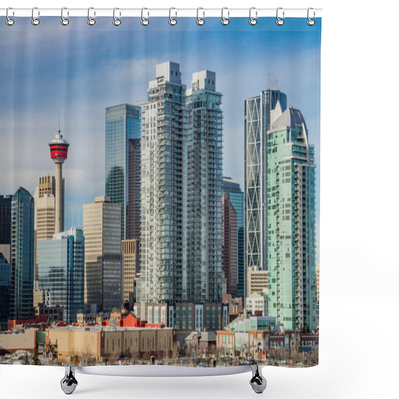 Personality  Calgary Skyline From Scottsman Hill. Calgary, Alberta, Canada Shower Curtains