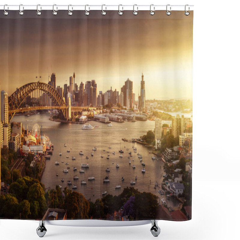 Personality  Sunset,  Sydney Harbor, New South Wales, Australia Shower Curtains