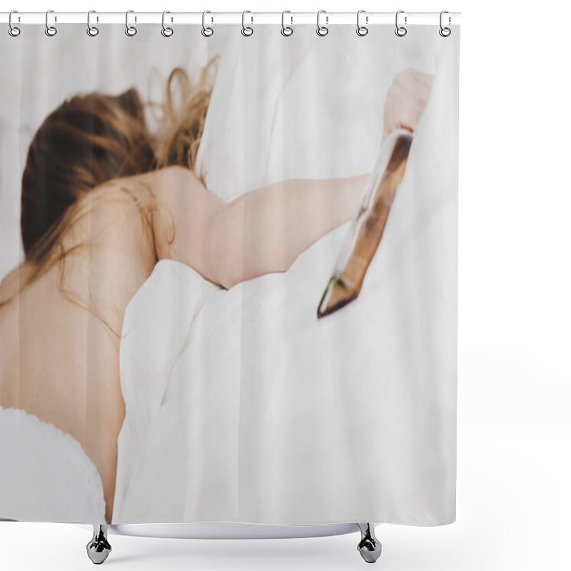 Personality  Sleeping Drunk Woman Shower Curtains