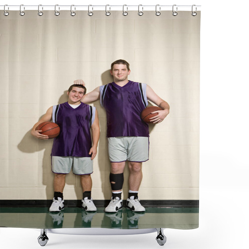 Personality  Basketball Players With A Ball Shower Curtains