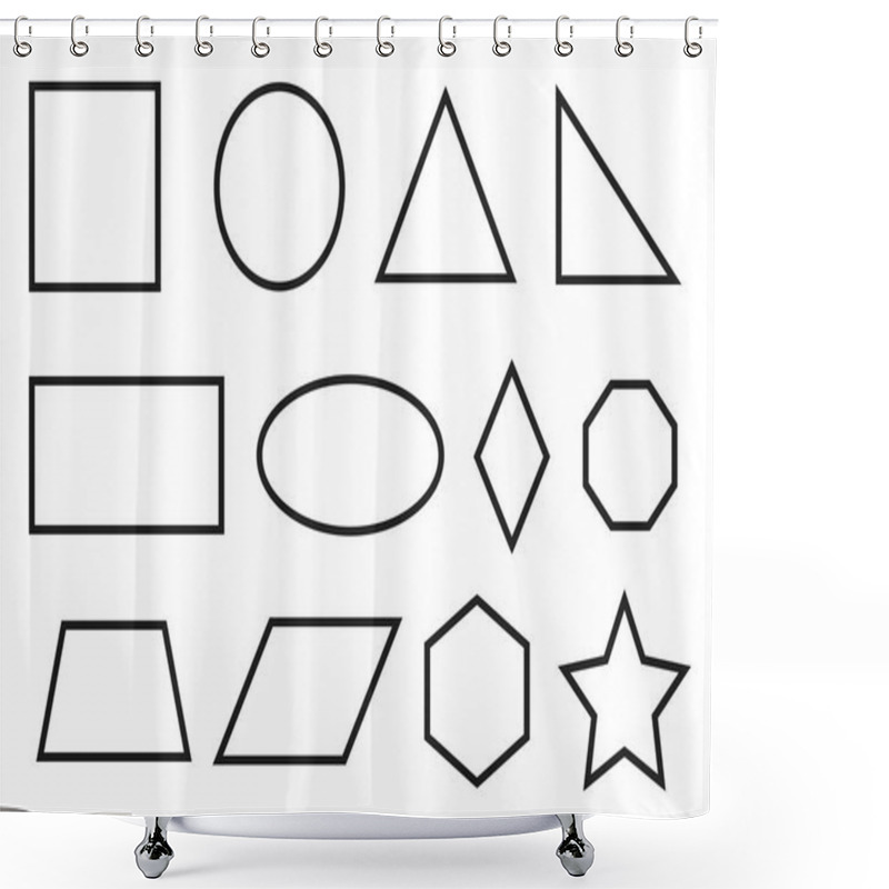 Personality  Simple Geometry Shapes Set. Geometric Primitives Icons Shower Curtains