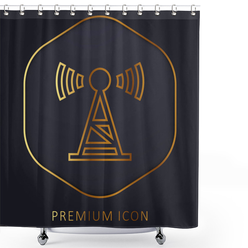 Personality  Antenna Golden Line Premium Logo Or Icon Shower Curtains