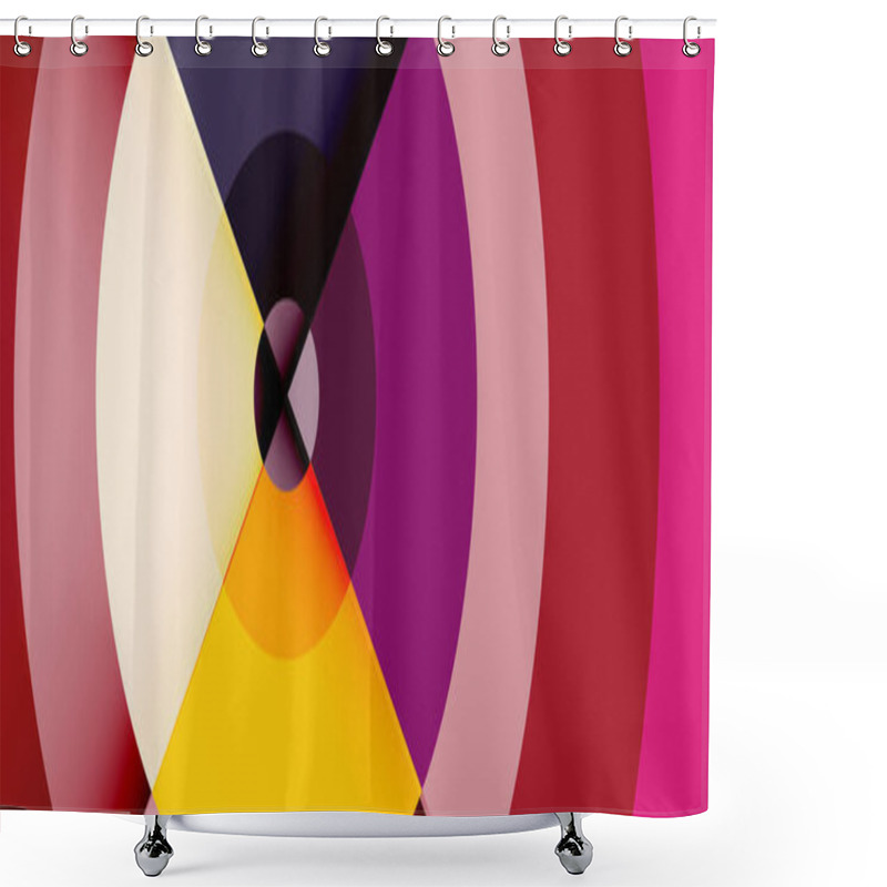 Personality  Circles With Shadows Trendy Minimal Geometric Composition Abstract Background Shower Curtains