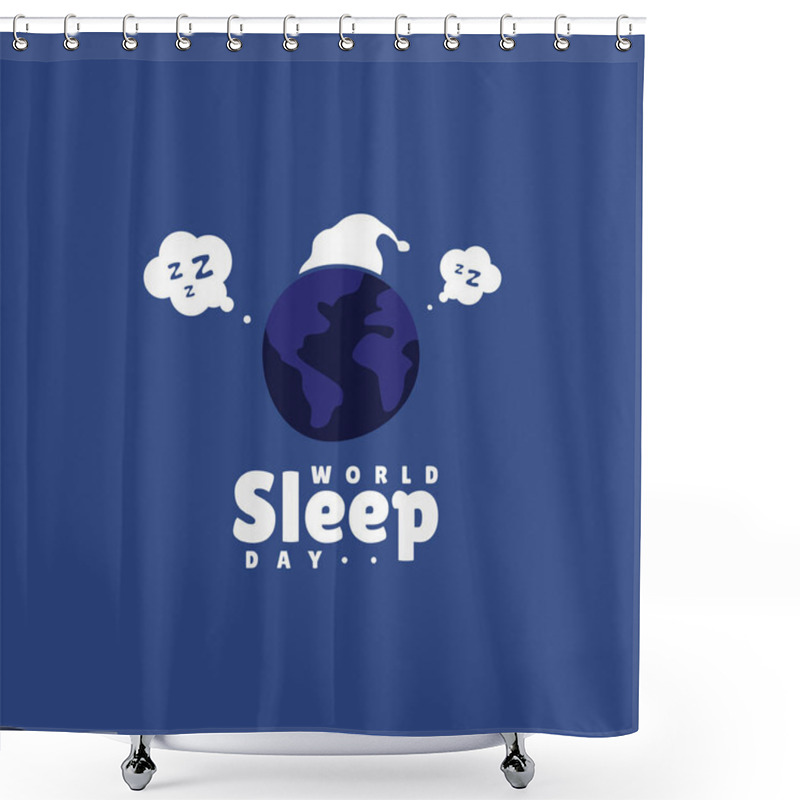 Personality  World Sleep Day Vector Design For Banner Or Background Shower Curtains