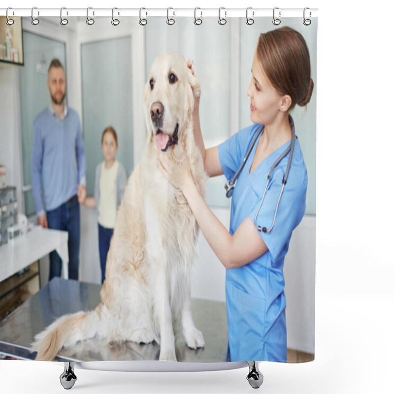 Personality  Veterinarian Examining Ears Shower Curtains