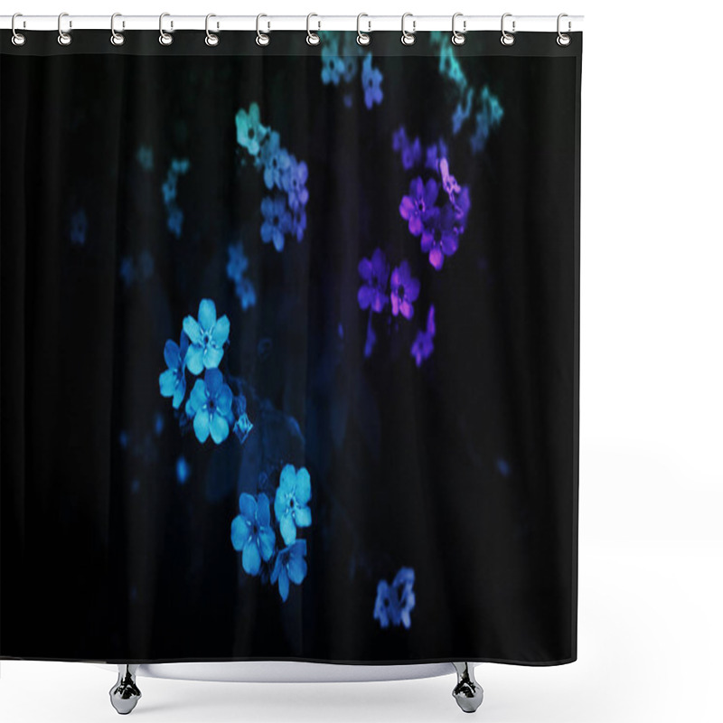 Personality  Dark Background With Flowers Shower Curtains