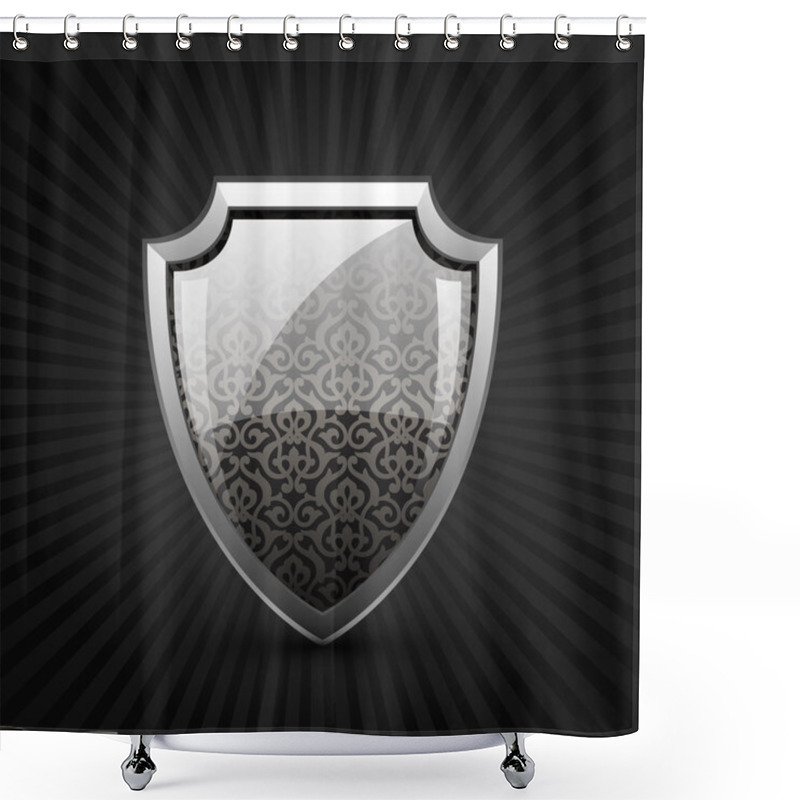 Personality  Button Shield Vector  Illustration  Shower Curtains