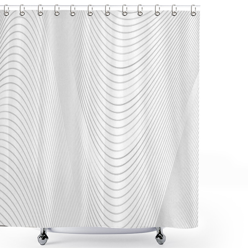 Personality  Abstract Black And White Vector Wave Background.  Shower Curtains