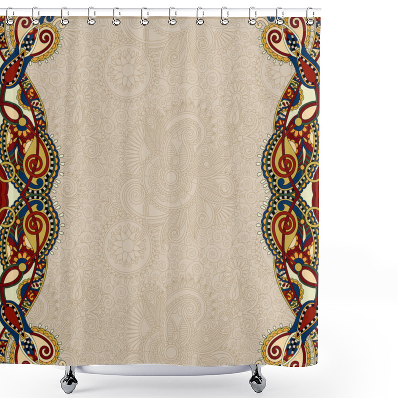 Personality  Unusual Floral Ornamental Template With Place For Your Text Shower Curtains