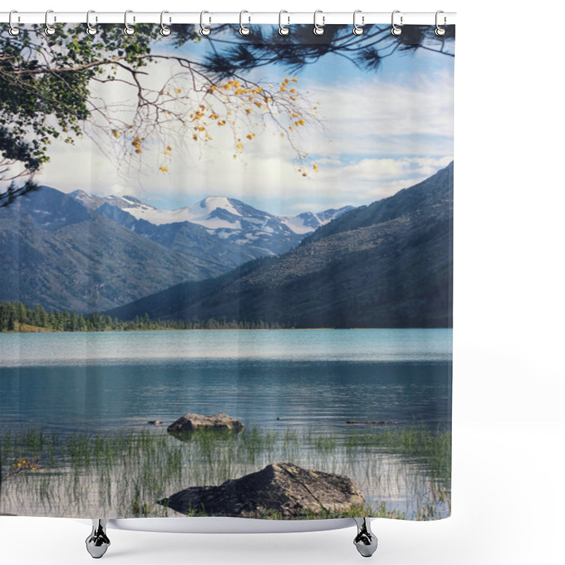 Personality  Beautiful Mountain Landscape On The Sunset. Snowy Sunny Mountain Shower Curtains