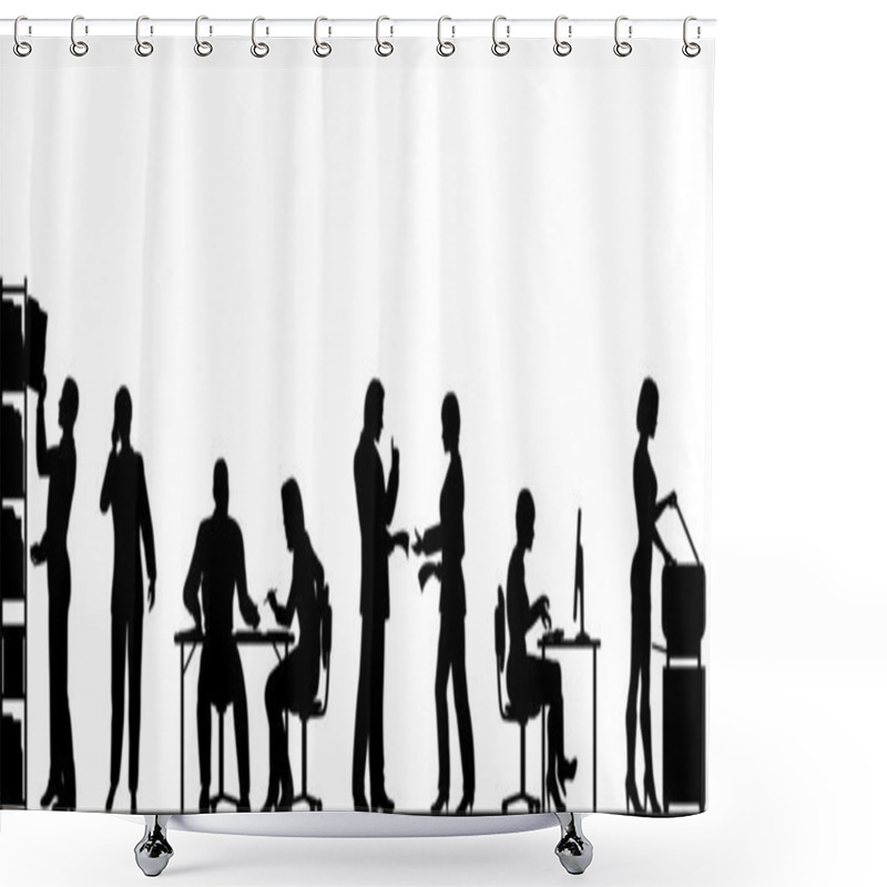 Personality  Busy Office Shower Curtains