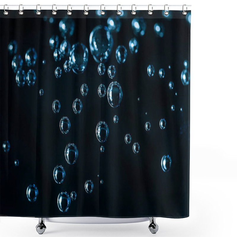 Personality  Water Bubbles On Black Background, Microscope Look Shower Curtains