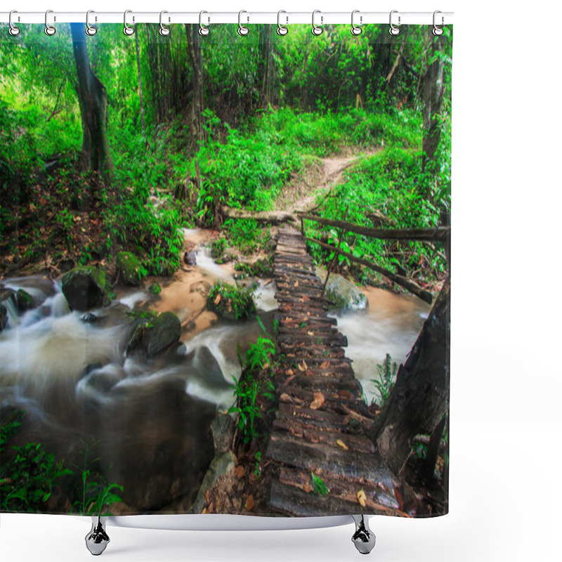 Personality  Footbridge Across The Falls Shower Curtains