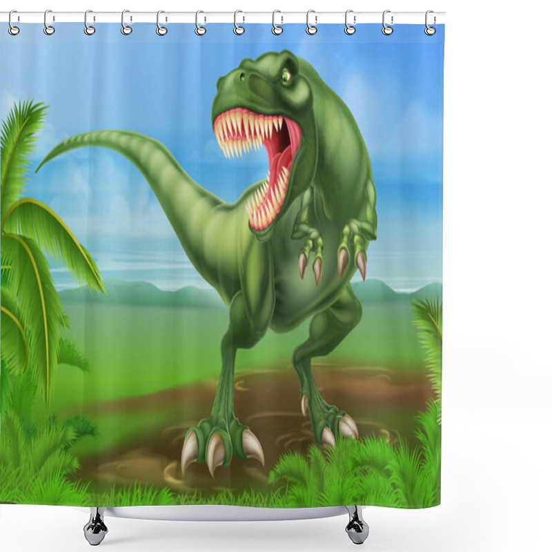 Personality  T Rex Dinosaur Shower Curtains