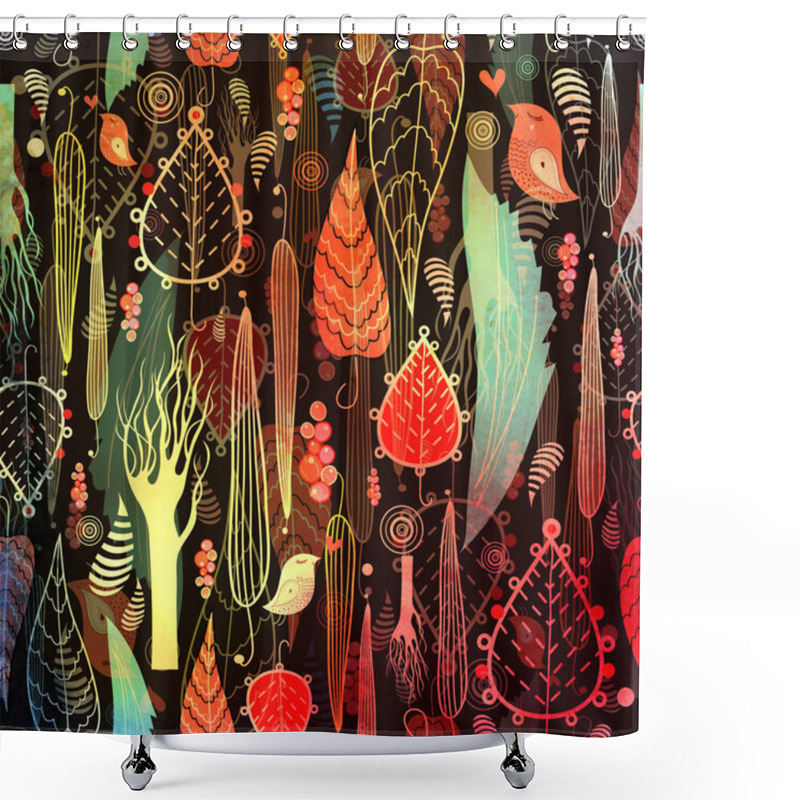 Personality  Texture Magic Forest Shower Curtains